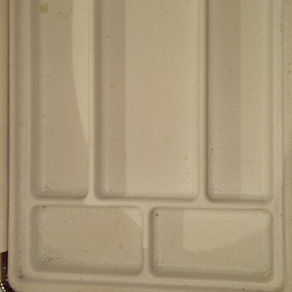 Vintage Red Velvet Double Compartment Jewelry Box - Hinged Lid w/ Mirror - Picture 4 of 11